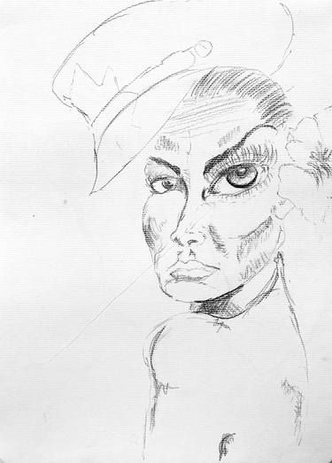 Original Expressionism People Drawings by Mari Carva