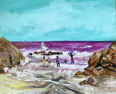 Original Contemporary Beach Paintings by Edward Ofosu