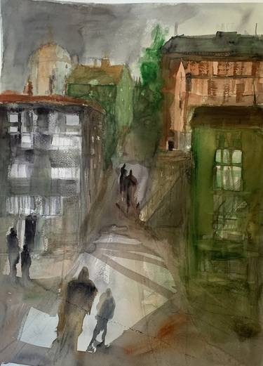 Original Expressionism Cities Paintings by Urban Hedin