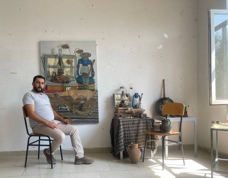 Original Modernism Still Life Painting by Gor Petrosyan