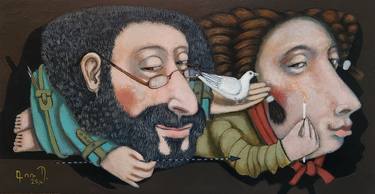 Original Figurative Family Painting by Gor Petrosyan