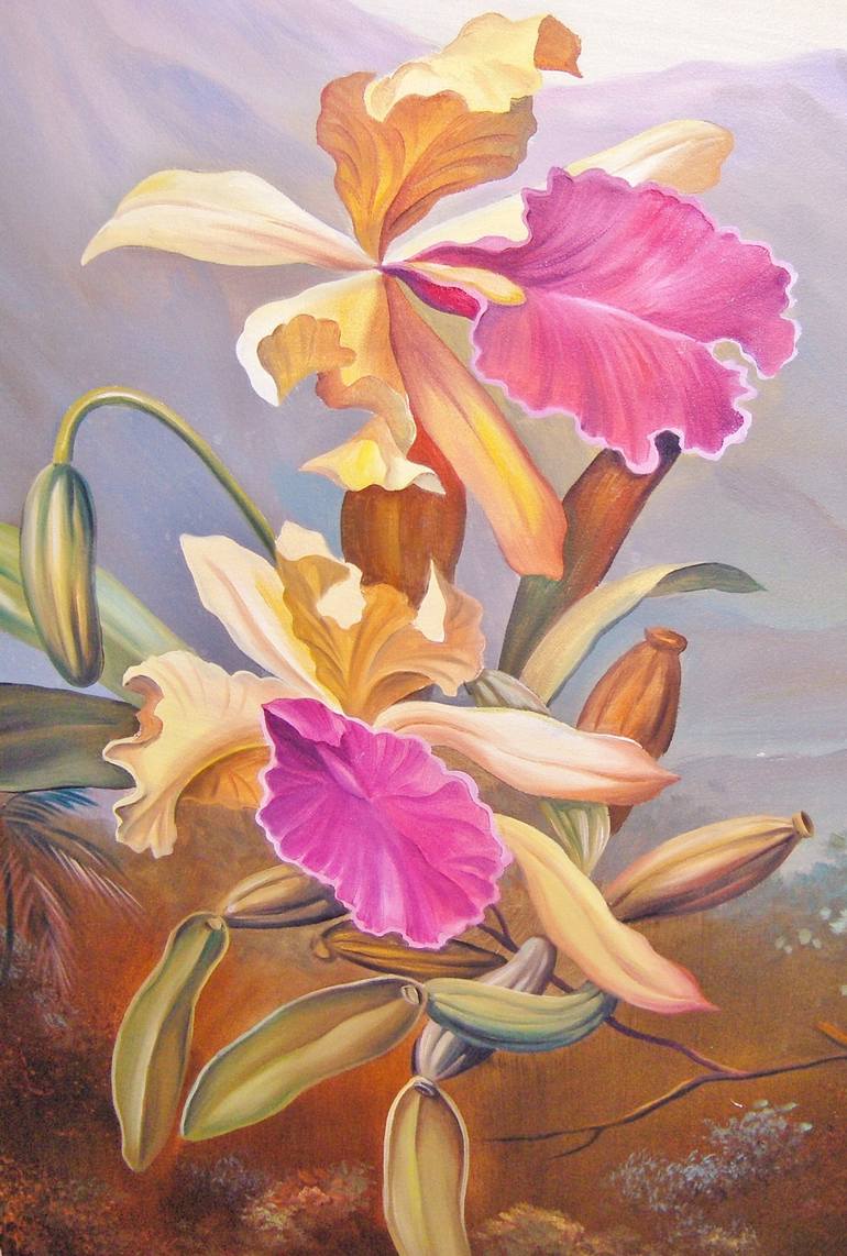 Original Floral Painting by Gunter Hortz