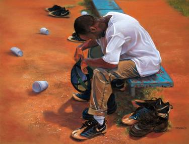 Original Figurative Sports Paintings by Christopher Reid