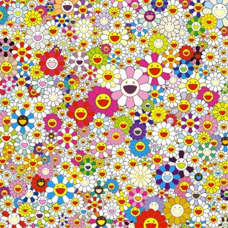 Takashi Murakami Flower Smile - The Whisper Gallery  Murakami flower, Takashi  murakami art, Black art painting