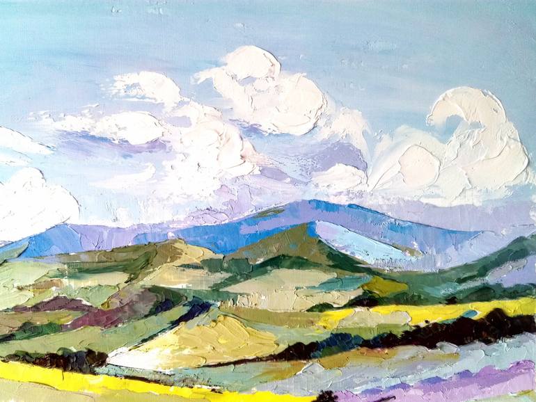 Original Art Deco Landscape Painting by Chen Xi