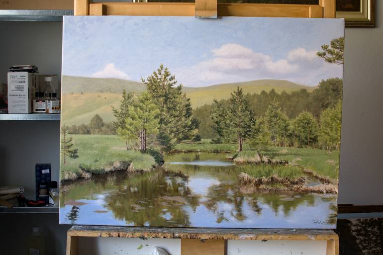 Original Impressionism Landscape Painting by Dejan Trajkovic