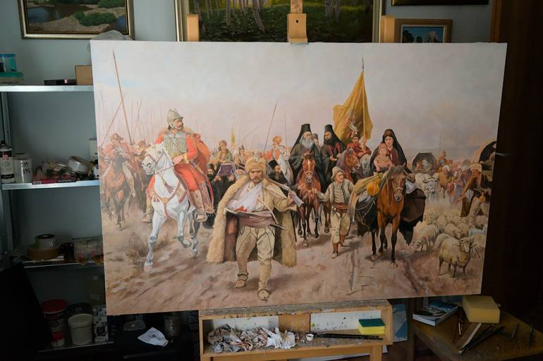 Original Realism People Painting by Dejan Trajkovic
