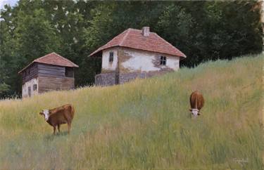 Print of Realism Cows Paintings by Dejan Trajkovic