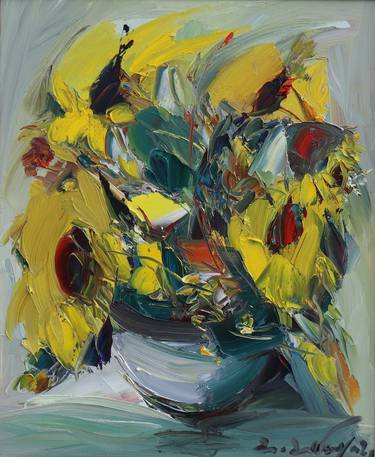 Print of Expressionism Floral Paintings by Shmavon Shmavonyan