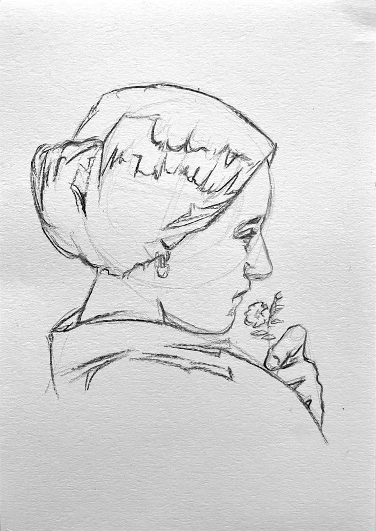 Original Figurative People Drawing by Aleksandra Klepacka