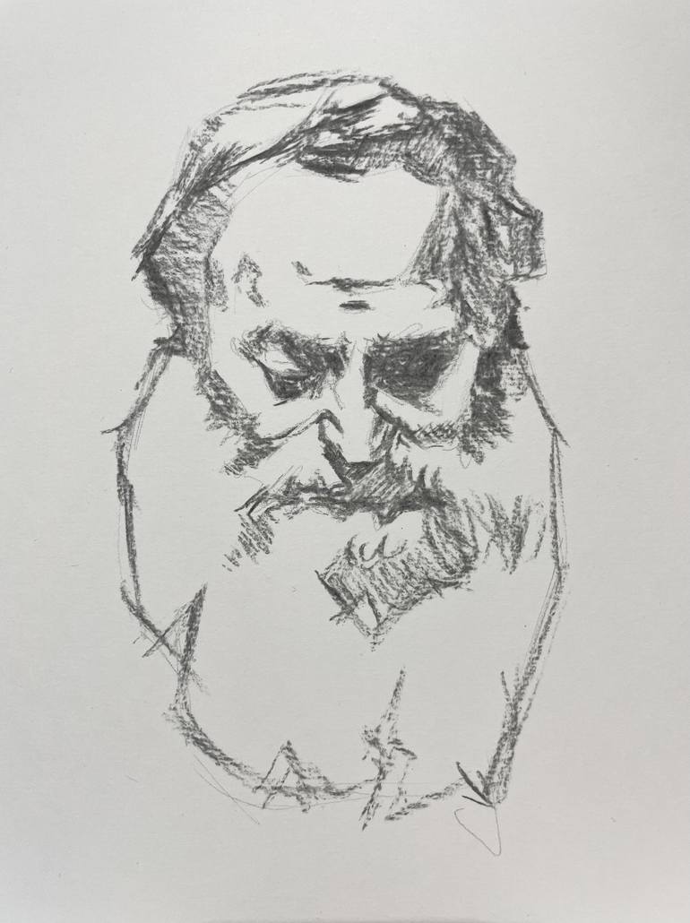 Portrait Of An Old Man With Beard Drawing By Aleksandra Klepacka 