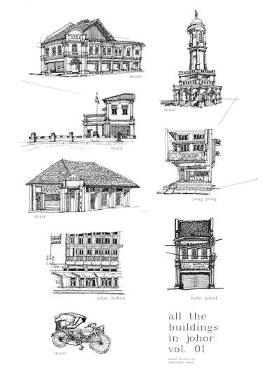 Original Illustration Architecture Drawings by sahrudin omar