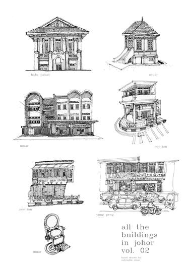 Original Illustration Architecture Drawings by sahrudin omar