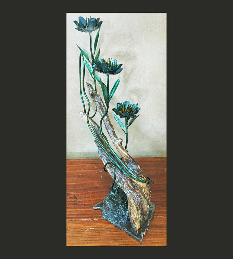 Original Fine Art Botanic Sculpture by Peter Dallos