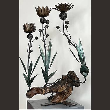 Original Fine Art Floral Sculpture by Peter Dallos