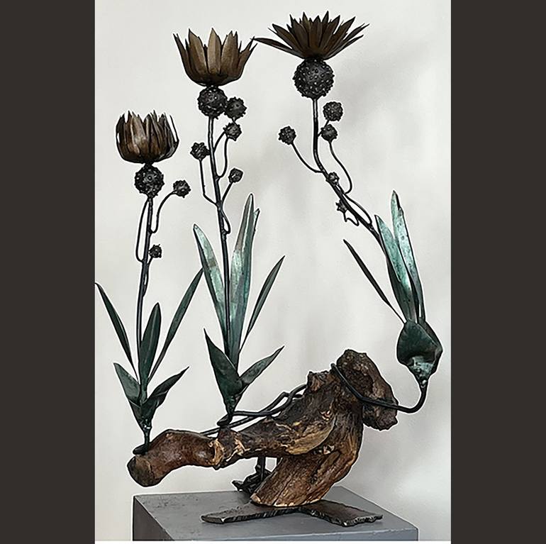 Original Contemporary Floral Sculpture by Peter Dallos