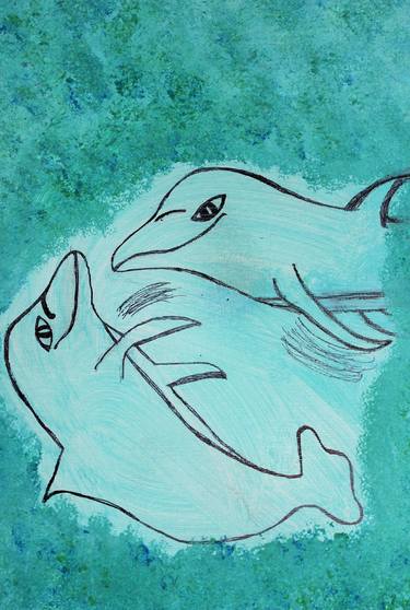 Original Abstract Expressionism Animal Drawings by Connie Ann Wagner
