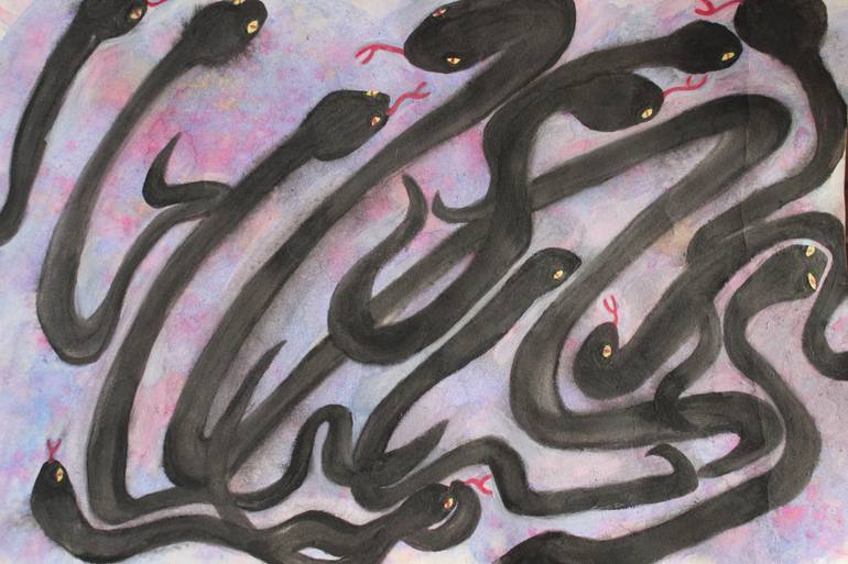Original Abstract Expressionism Animal Painting by Connie Ann Wagner