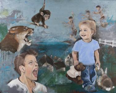 Print of Figurative Children Paintings by Lill Bente Hollstedt