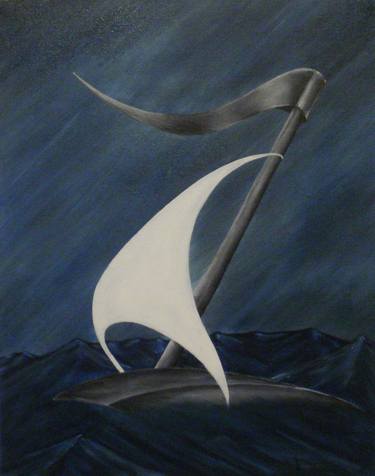 Original Abstract Sailboat Paintings by Mia Davies