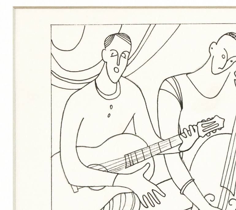 Original Expressionism Music Drawing by Serge Vasilendiuc