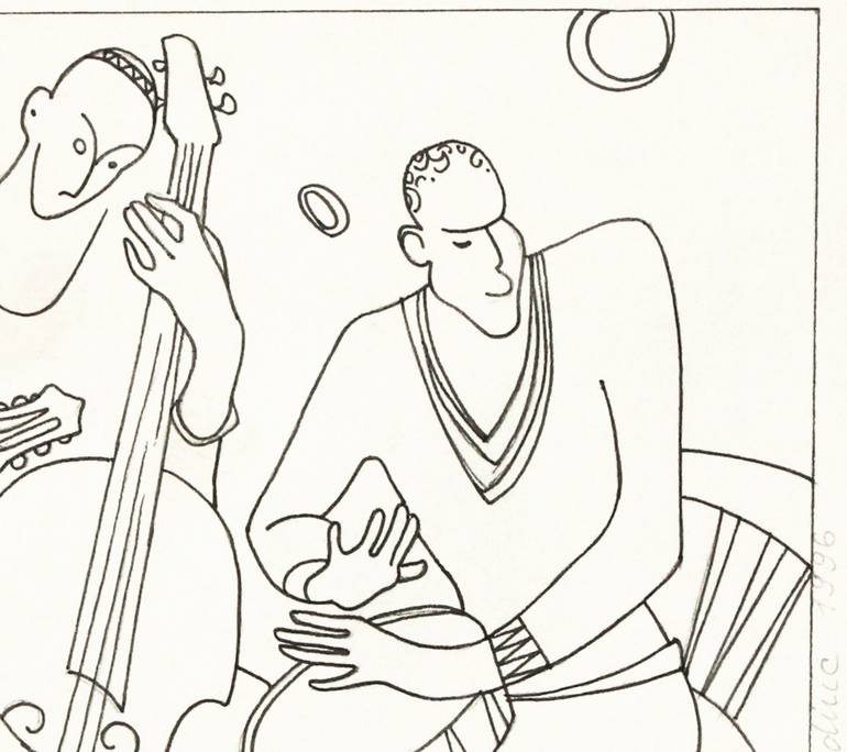 Original Expressionism Music Drawing by Serge Vasilendiuc
