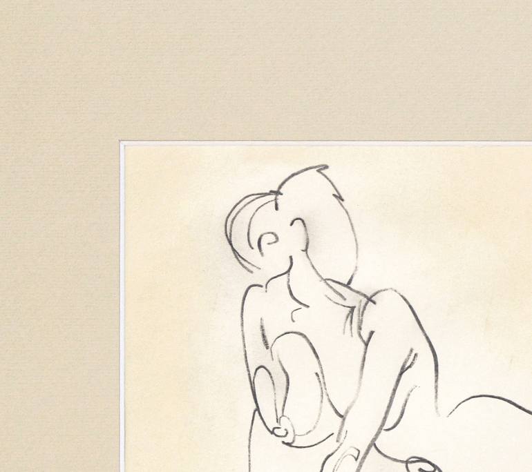 Original Expressionism Nude Drawing by Serge Vasilendiuc