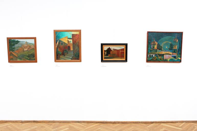 Original Cubism Landscape Painting by Serge Vasilendiuc
