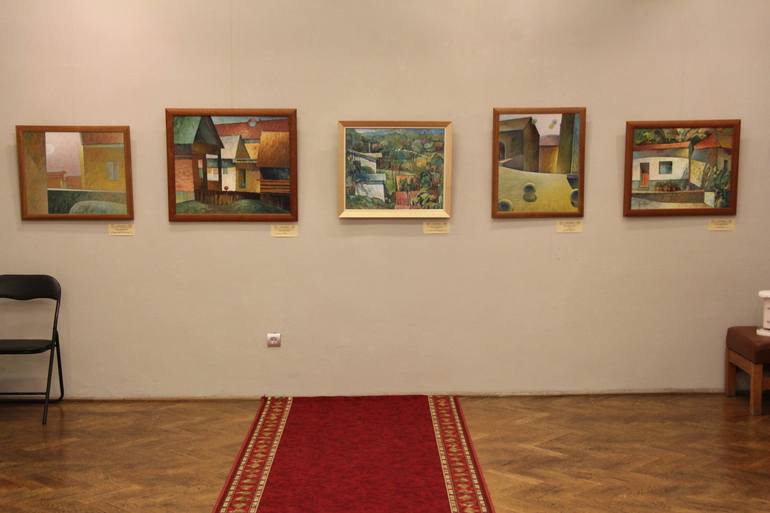 Original Cubism Landscape Painting by Serge Vasilendiuc