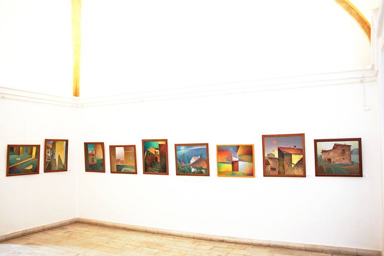 Original Cubism Landscape Painting by Serge Vasilendiuc