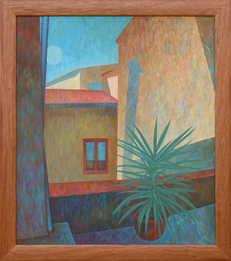 Original Cubism Landscape Painting by Serge Vasilendiuc