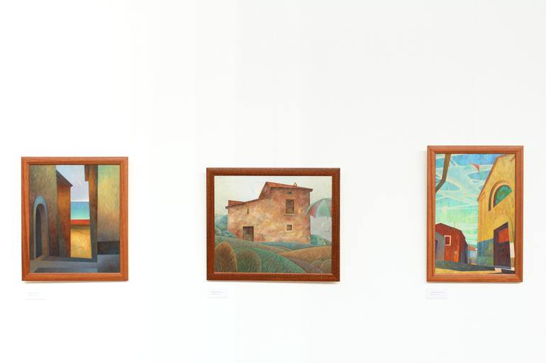 Original Cubism Landscape Painting by Serge Vasilendiuc