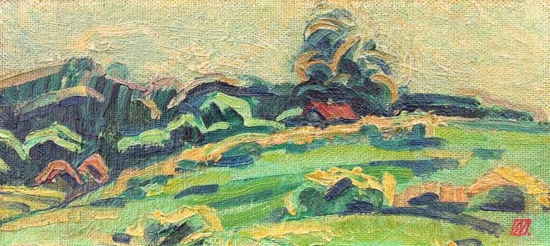 Original Expressionism Landscape Painting by Serge Vasilendiuc
