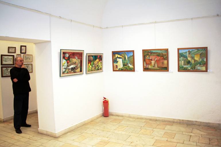 Original Cubism Landscape Painting by Serge Vasilendiuc