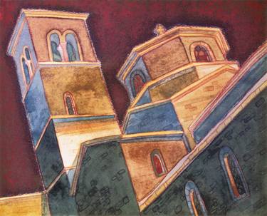 Print of Cubism Architecture Paintings by Serge Vasilendiuc