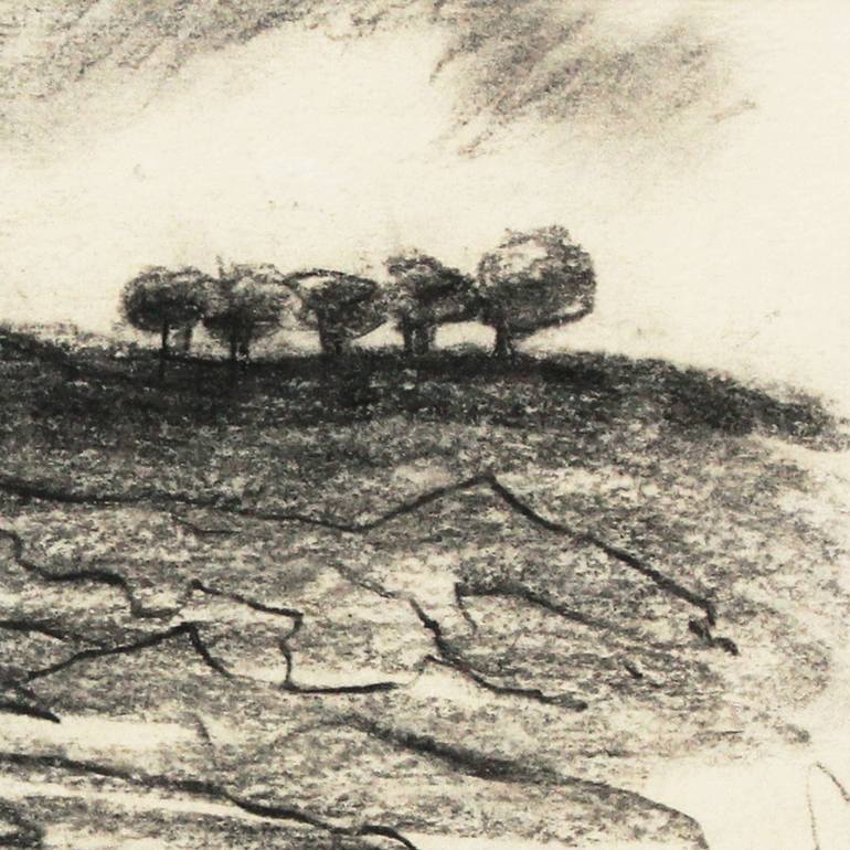 Original Landscape Drawing by Serge Vasilendiuc