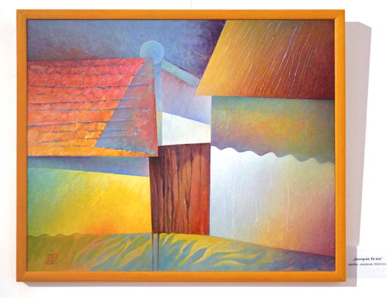 Original Cubism Landscape Painting by Serge Vasilendiuc