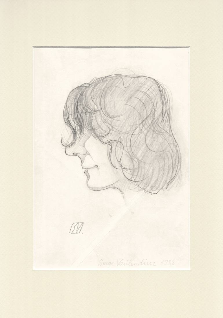 Original Portrait Drawing by Serge Vasilendiuc