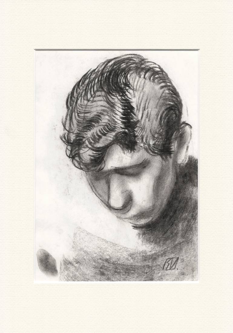 Original Portrait Drawing by Serge Vasilendiuc