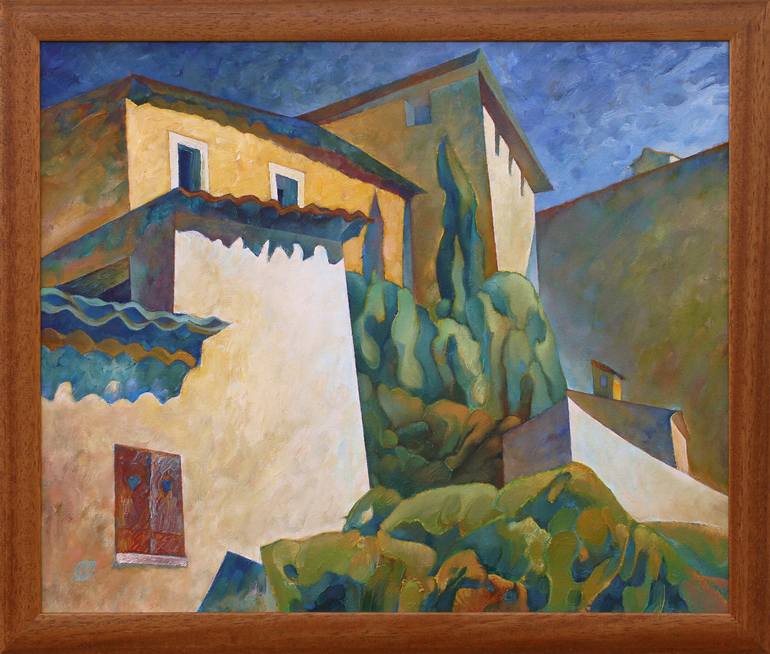 Original Cubism Landscape Painting by Serge Vasilendiuc