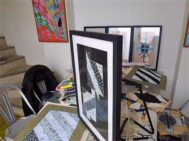 Original Folk Abstract Painting by Hicham Elmoutaghi