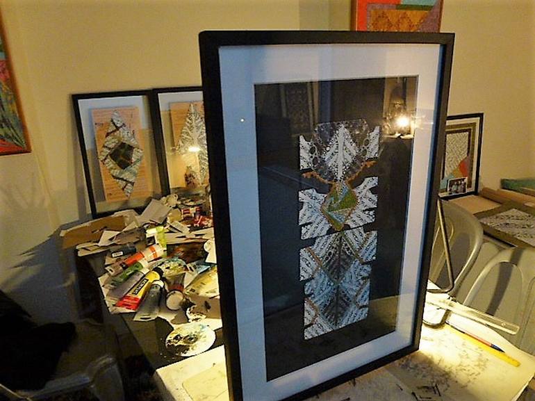 Original Folk Abstract Painting by Hicham Elmoutaghi