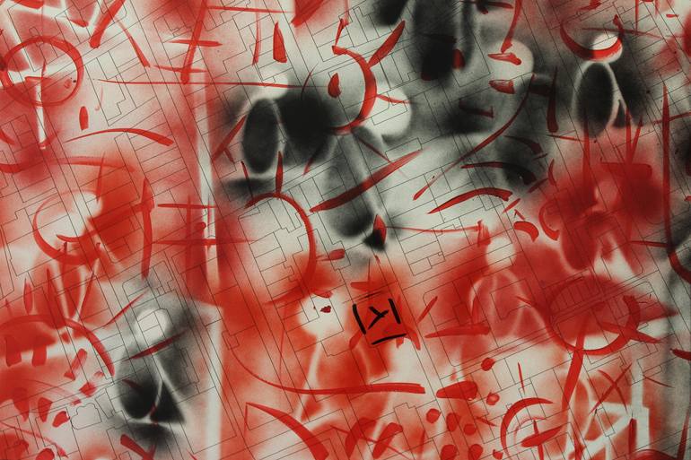 Original Conceptual Cities Painting by Santi Flores