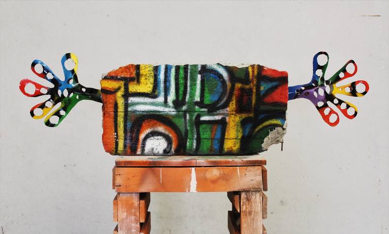 Original Expressionism Graffiti Sculpture by Santi Flores