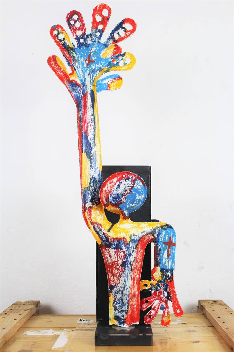 Original Abstract Political Sculpture by Santi Flores