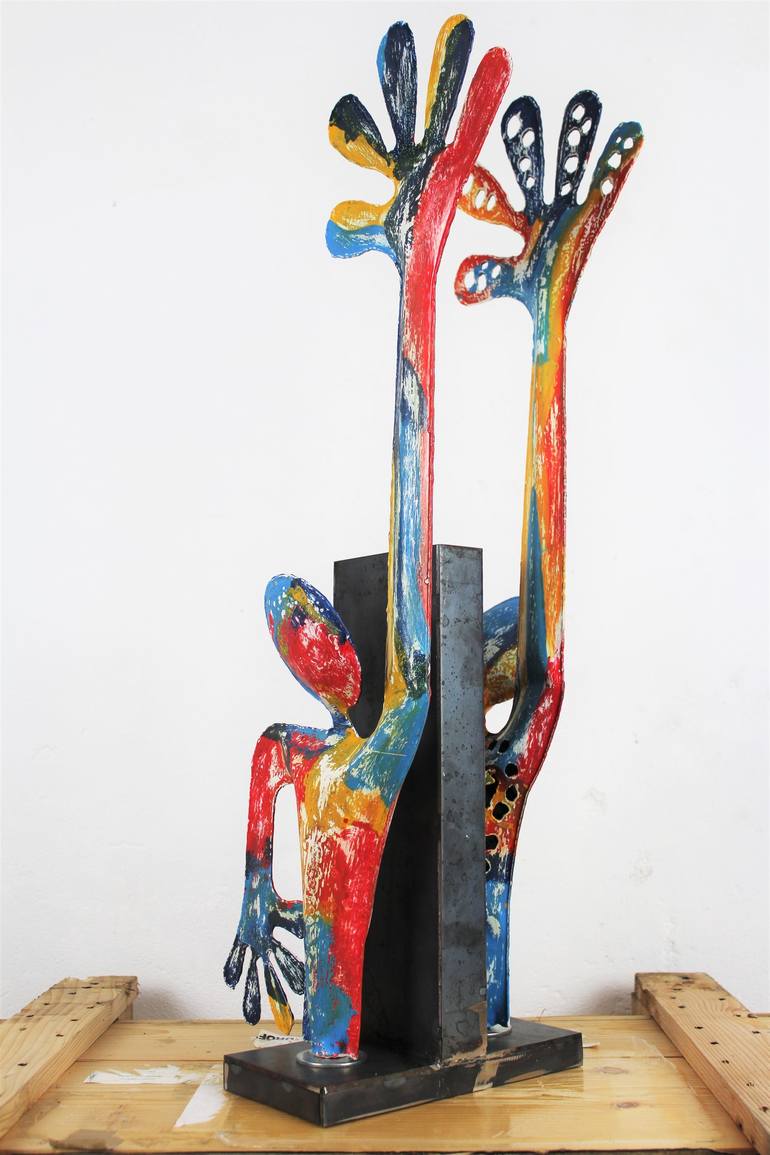 Original Abstract Political Sculpture by Santi Flores