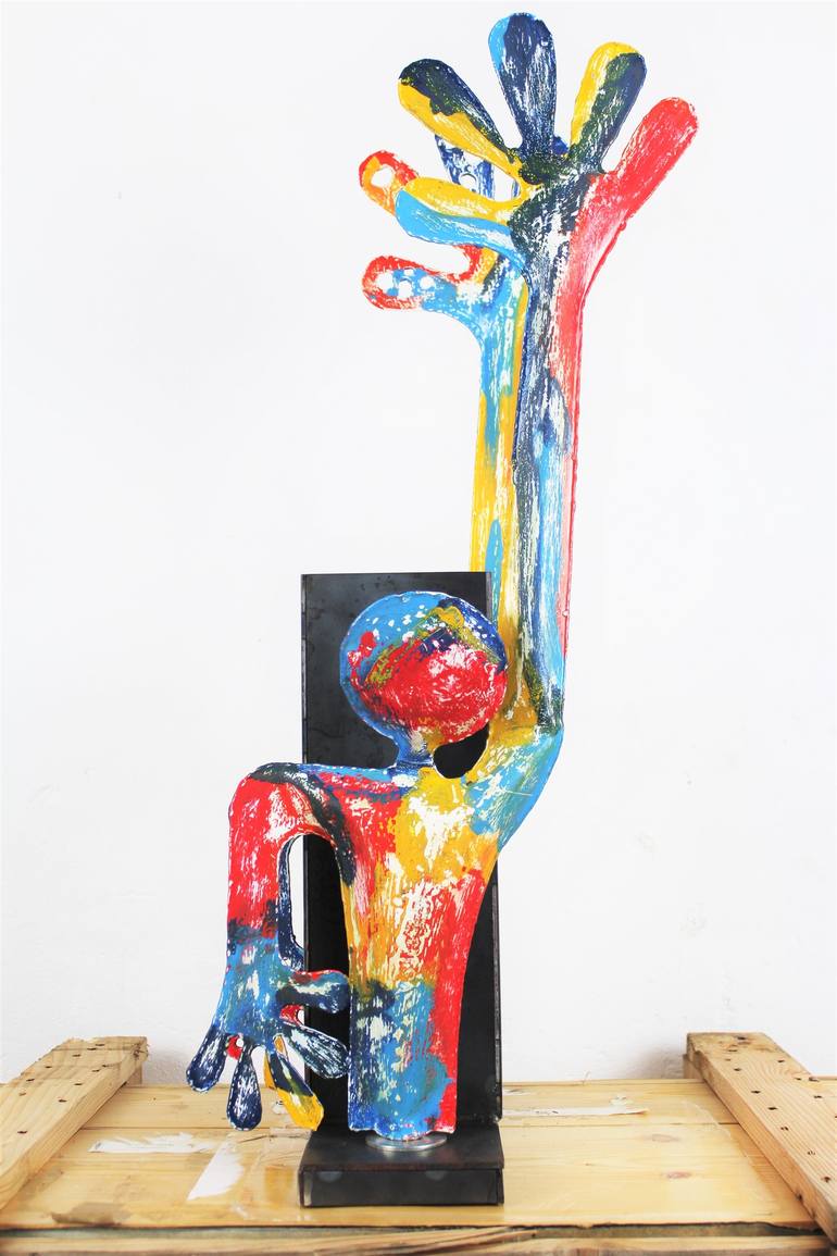 Original Abstract Political Sculpture by Santi Flores