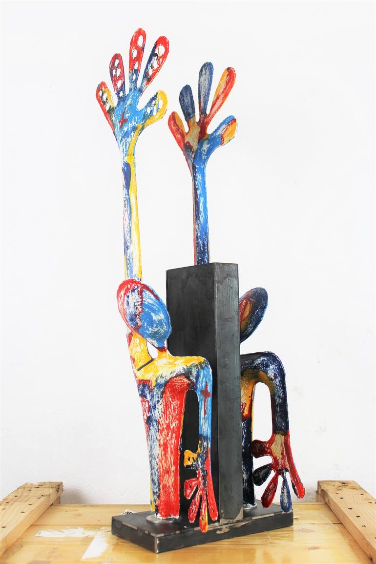 Original Abstract Political Sculpture by Santi Flores