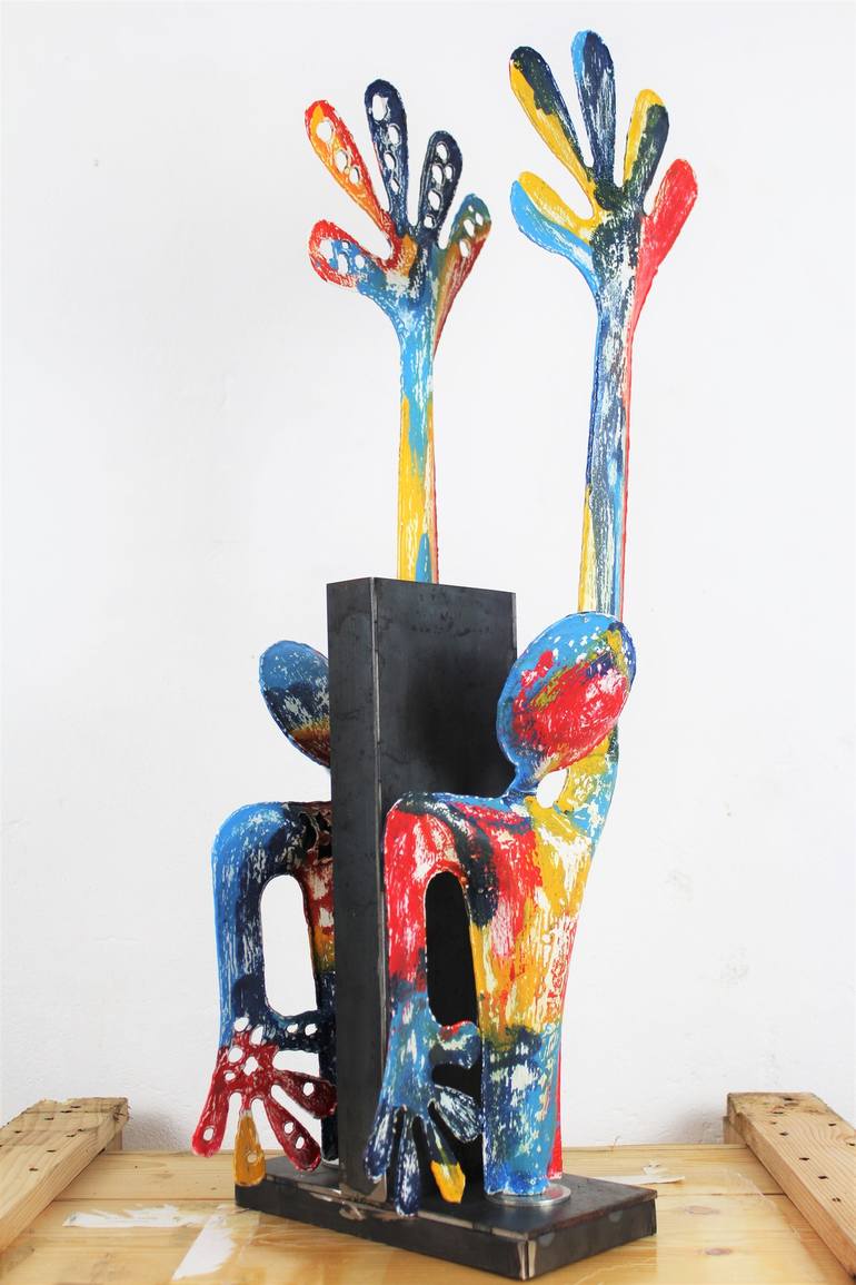 Original Abstract Political Sculpture by Santi Flores