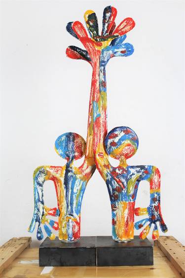 Original Abstract Expressionism Abstract Sculpture by Santi Flores